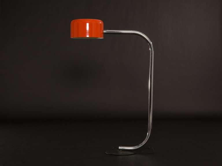 1960s Signed Robert Sonneman Orange Floor Lamp 2