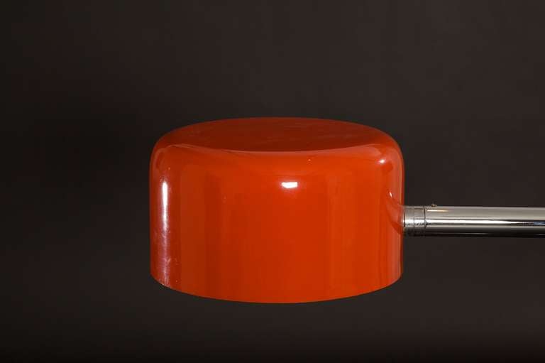 Mid-Century Modern 1960s Signed Robert Sonneman Orange Floor Lamp