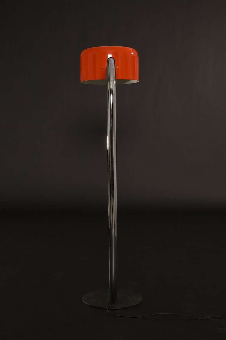 1960s Signed Robert Sonneman Orange Floor Lamp In Excellent Condition In New Rochelle, NY