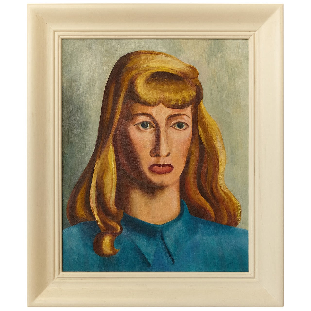 1948 Oil on Canvas by Raymond J. Wendell Titled, "My Girl Friend" For Sale
