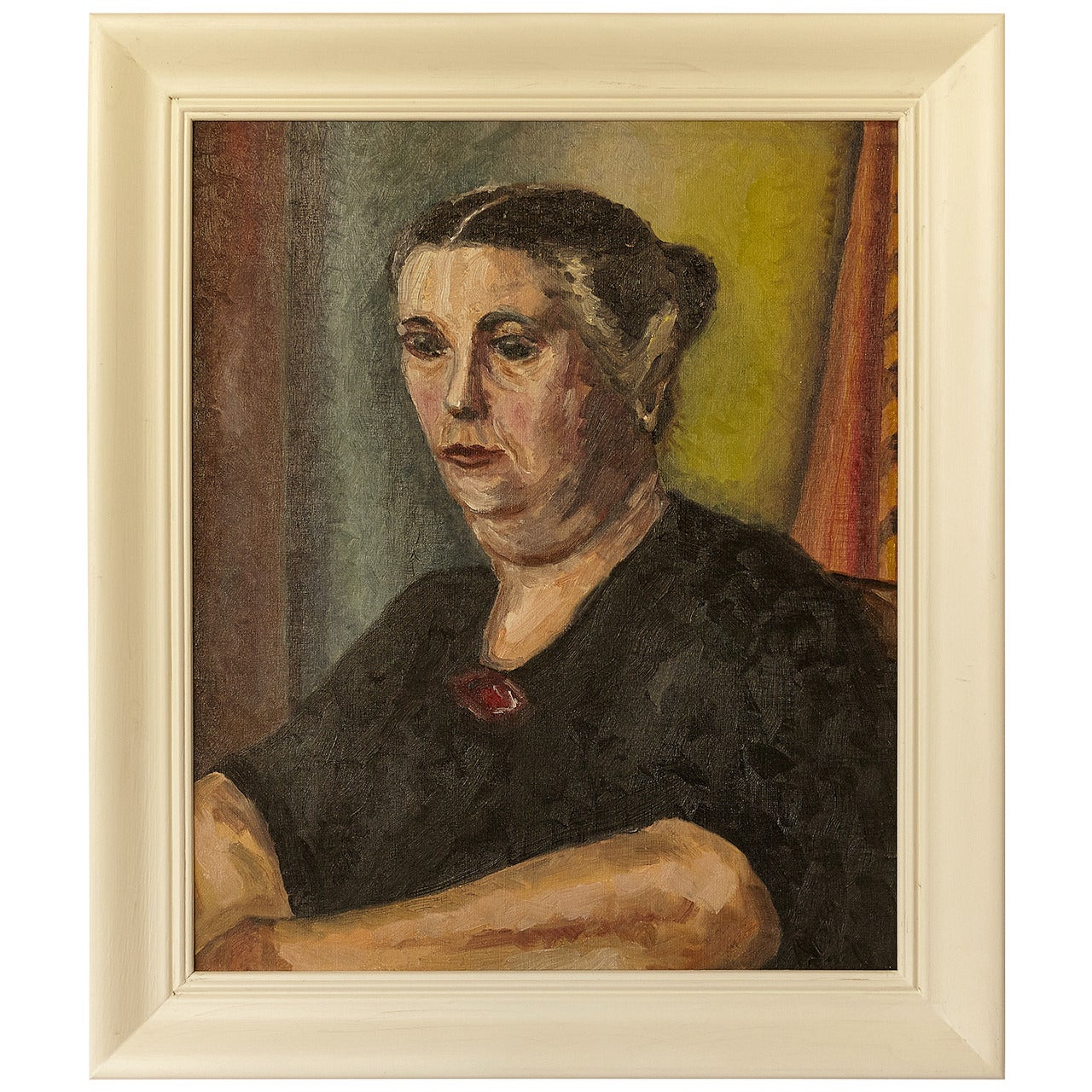 1948 Raymond Wendell Oil on Canvas Titled "Mother" For Sale