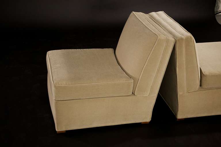 Pair of Art Deco Slipper Chairs, circa 1930-1940 1