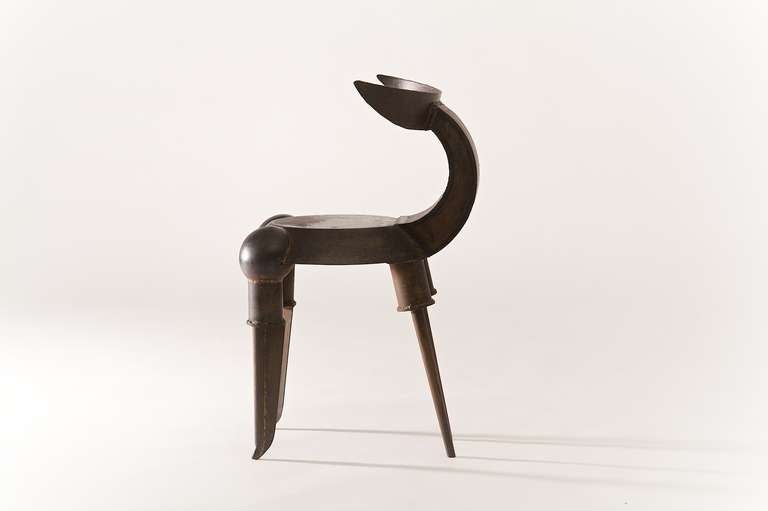 You are looking at a Tom Dixon bull chair, circa 1986 with only forty examples ever made. The chair is referenced on page. 56 of the book called 