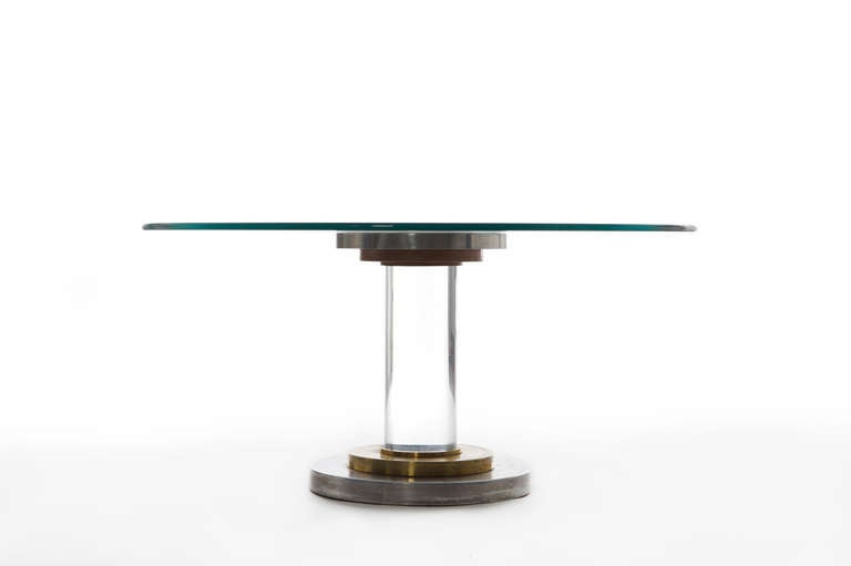 Mid-Century Modern Early 70's Lucite and Brass Dining table by Romeo Rega