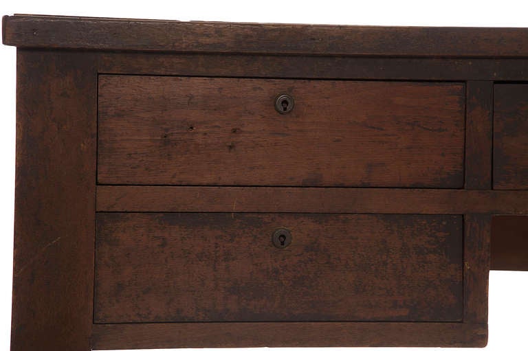 19th Century Five Drawer Wooden Writing Desk 3