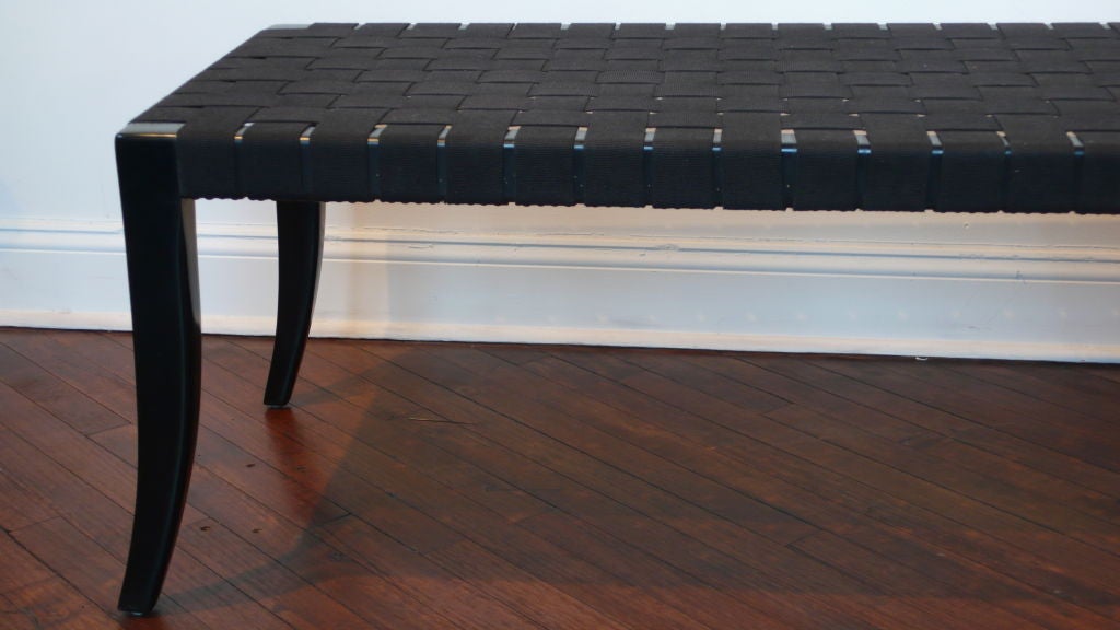 Black Saber Leg Bench by Vincente Wolf for Niedermaier In Excellent Condition In New Rochelle, NY