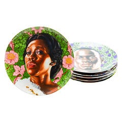 Plate set with portraits by Kehinde Wiley