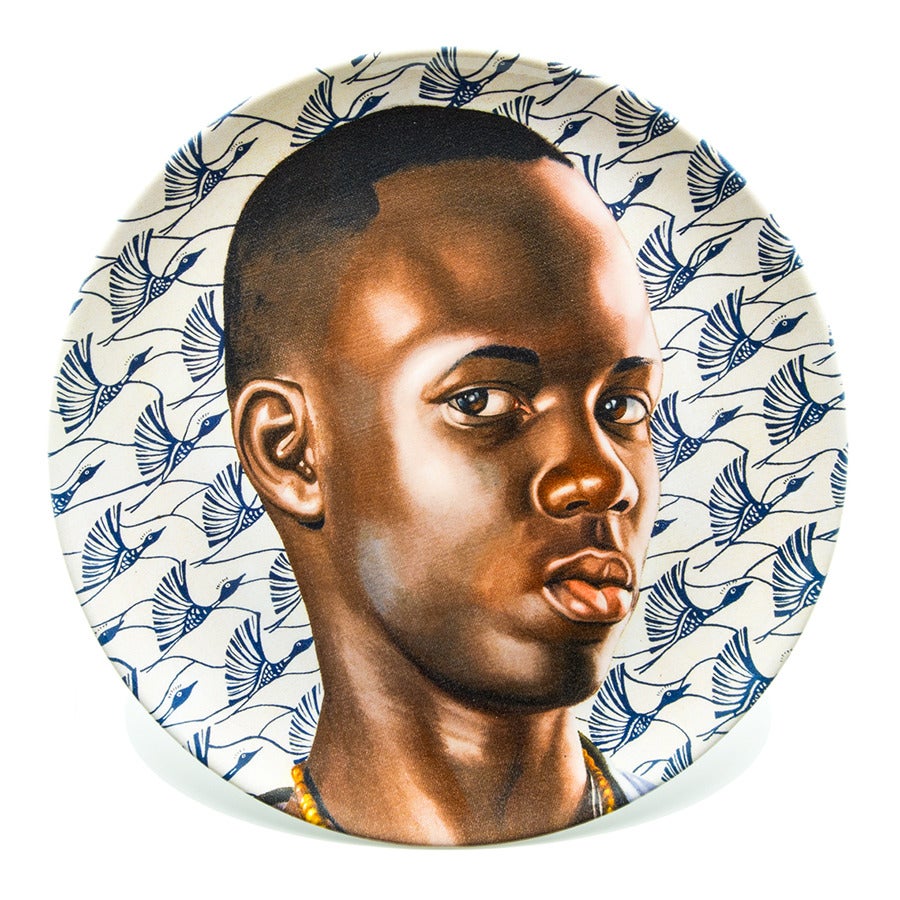 Plate set with portraits by Kehinde Wiley In Excellent Condition In Jersey City, NJ