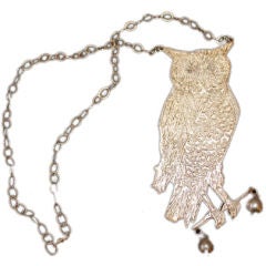 Owl Necklace with Pearls by Kiki Smith