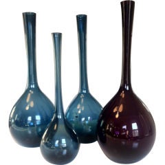Collection of Four Gullaskruf Vases by Arthur Percy