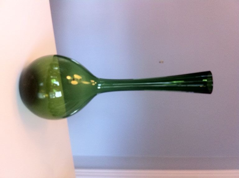 Swedish Collection of 7 Green Gullaskruf Vases by Arthur Percy