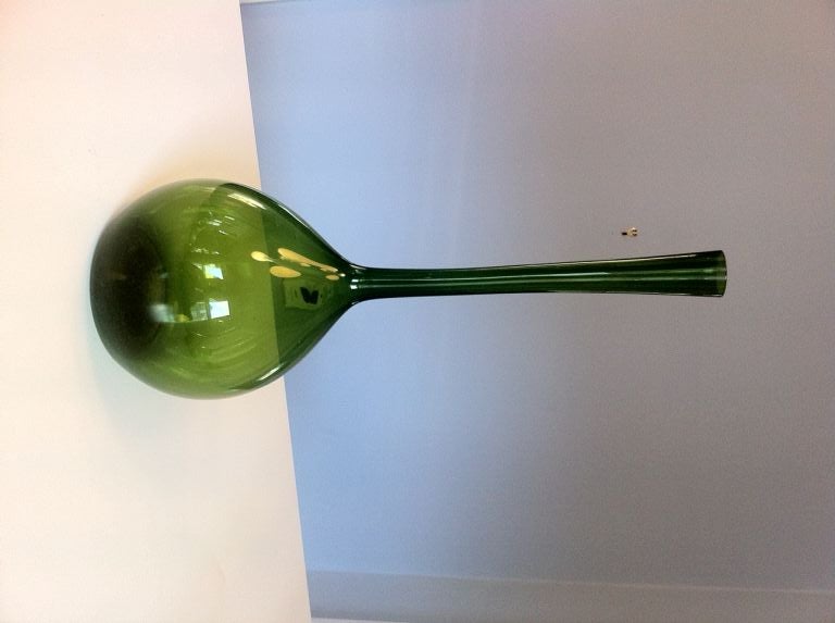Blown Glass Collection of 7 Green Gullaskruf Vases by Arthur Percy