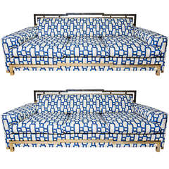 Pair of Sofas with Matching Ottoman