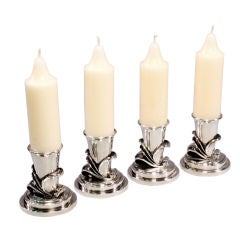 Vintage Set of Four Georg Jensen Candlesticks
