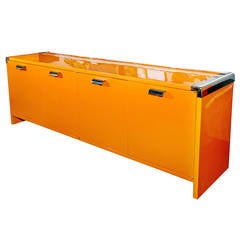 Orange Lacquer Credenza by Pace
