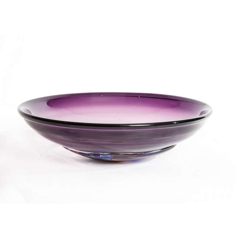Large Alexandrite Fish Bowl by Alfredo Barbini In Excellent Condition For Sale In Palm Beach, FL
