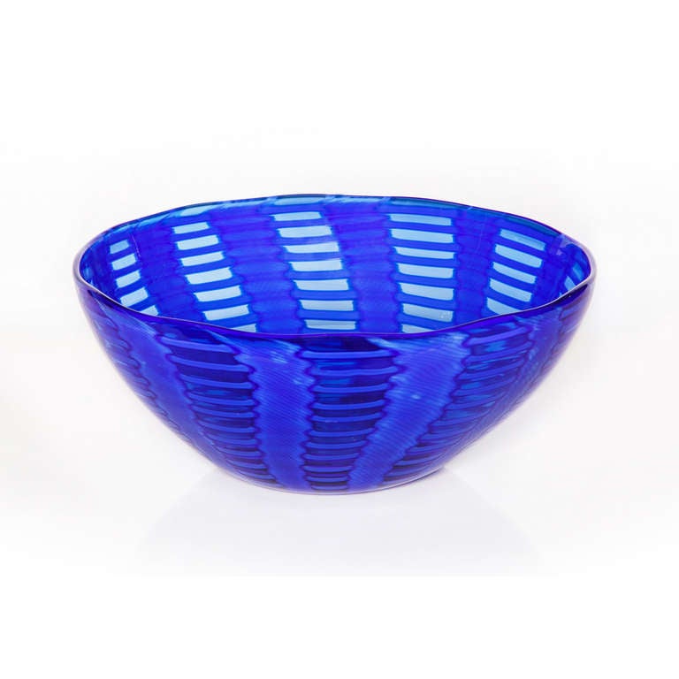 Vintage Murano bowl with beautiful caning.