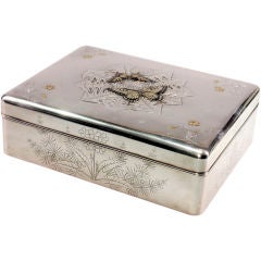 Japanese Sterling Silver and Mixed Metal Work Box