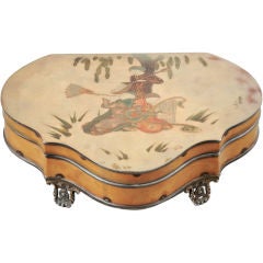 Sterling Silver & Lacquer Enamel Jewelry Box