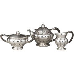 Georg Jensen Sterling Silver Three Piece Tea Set