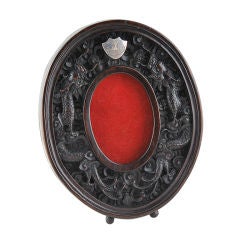 Antique Chinese Frame with Sterling Silver Crest