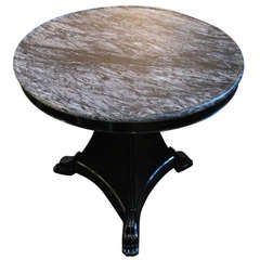 19th Century French Ebonised Marble Top Gueridon