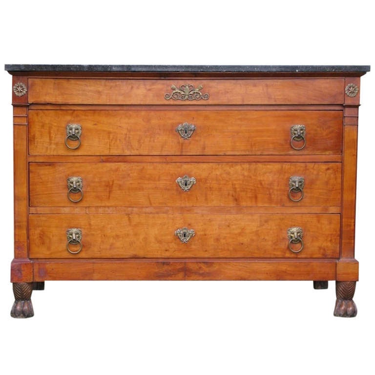19th Century French Empire Commode in Pear Wood at 1stDibs