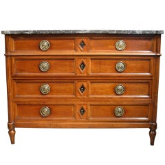 Fine quality Late 18th cent French Louis XVI Walnut Commode