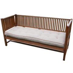 Arts & Crafts English Oak Hall Bench