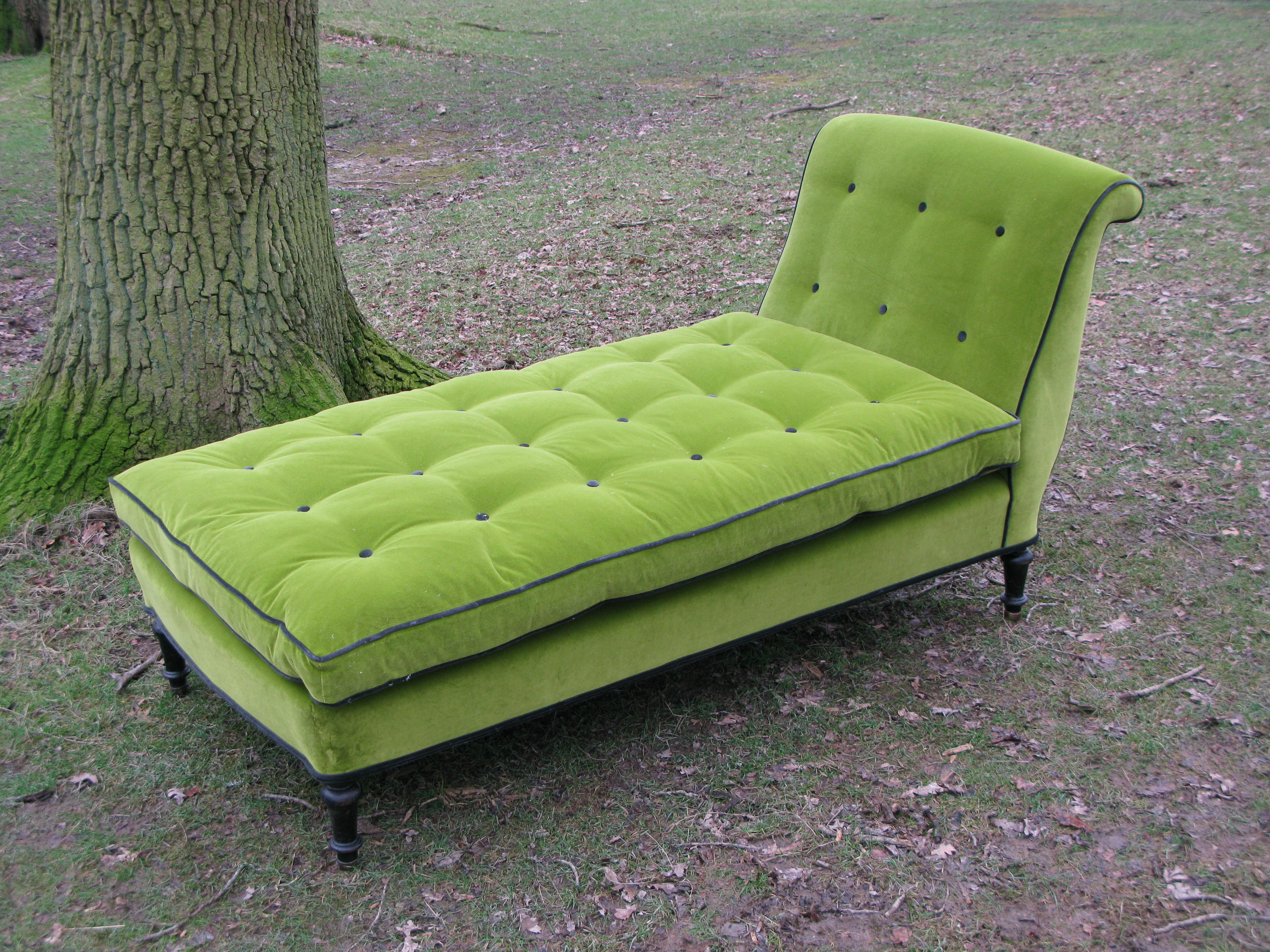 19th Century  Country House Daybed in Velvet