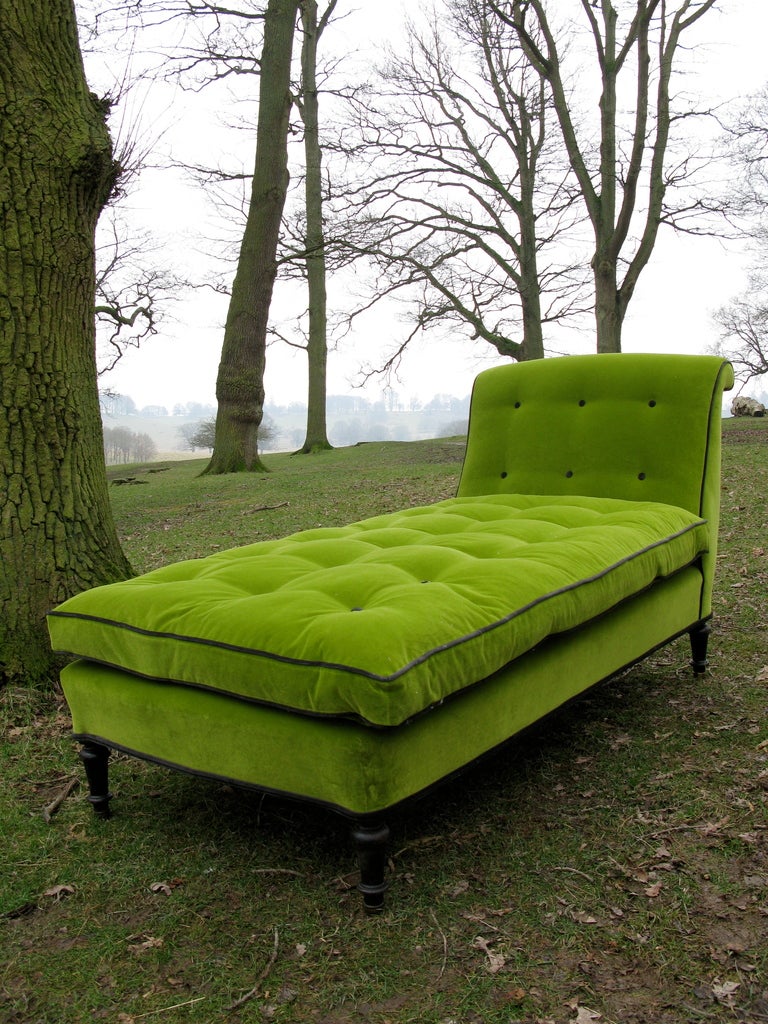 19th Century  Country House Daybed in Velvet 1
