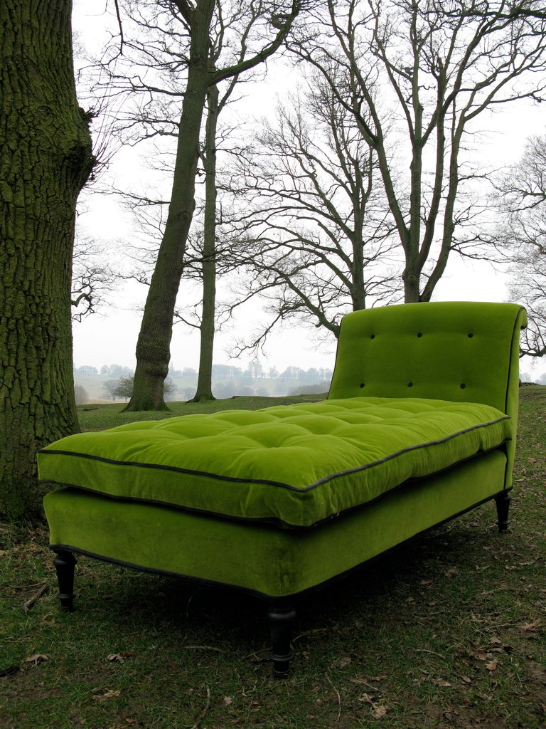 19th Century  Country House Daybed in Velvet 3