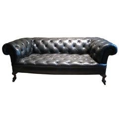 19th c. English Country House Leather Chesterfield