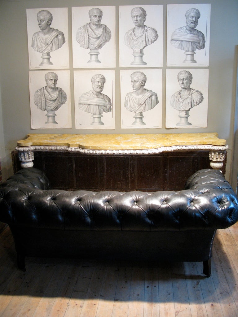 19th c. English Country House Leather Chesterfield For Sale 3
