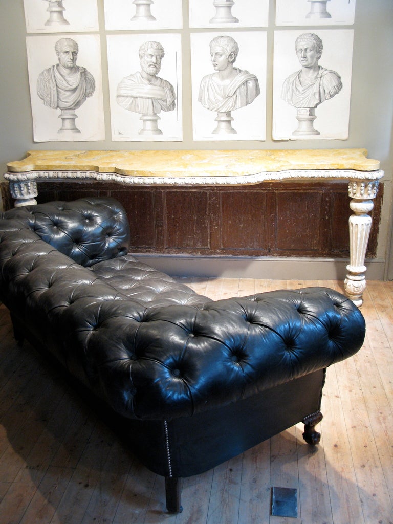 19th c. English Country House Leather Chesterfield For Sale 4