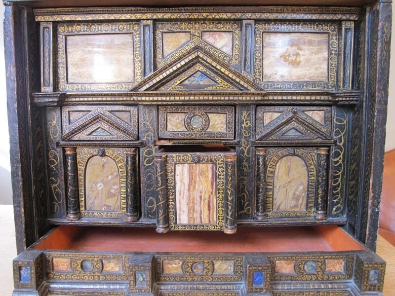 C16th/ C17th Venetian Hardstone-Mounted and Parcel -Gilt Ebonise
