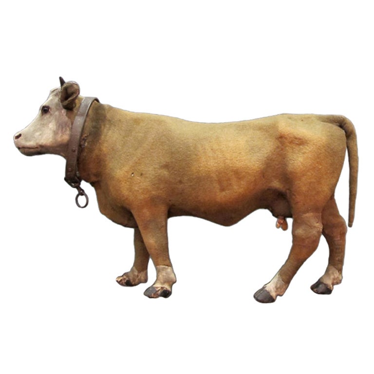Rare 1920s Large Automaton Cow from a Dairy