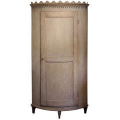 19th Cent Swedish Corner Cupboard in Original Paint