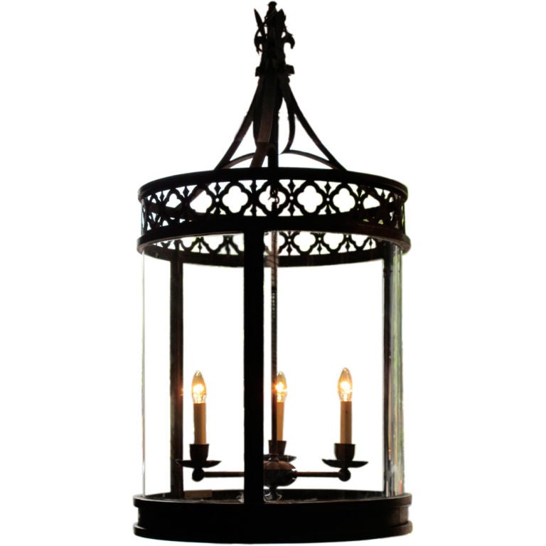 19th Century French Cast Iron Hanging Lantern