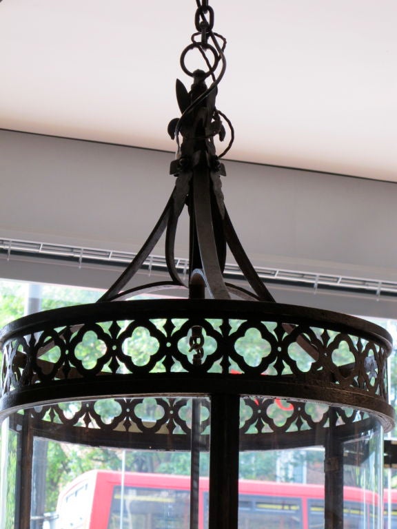19th Century French Cast Iron Hanging Lantern 1