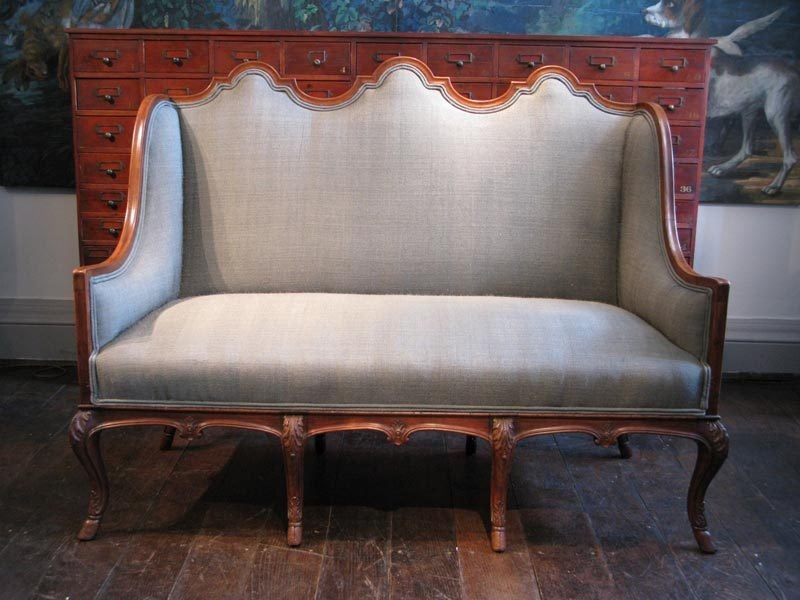 French Outstanding 19th Cent Eight Leg High Back Walnut Sofa