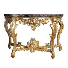 Outstanding Circa 1740 Spanish Gilded console table with Provenance