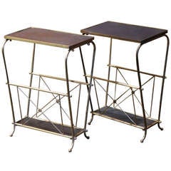 Stylish pair of French 1950s/60s Side tables/ Magazine Racks