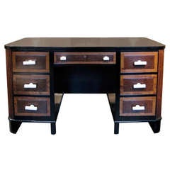 Outstanding Brazilian Art Deco Ebonised Desk