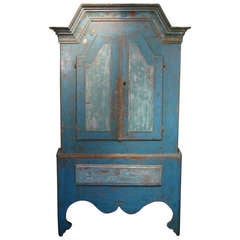 Wonderful 18th Cent Painted Swedish Cupboard