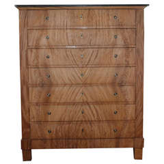 19th Century French Semainier in Bleached Mahogany