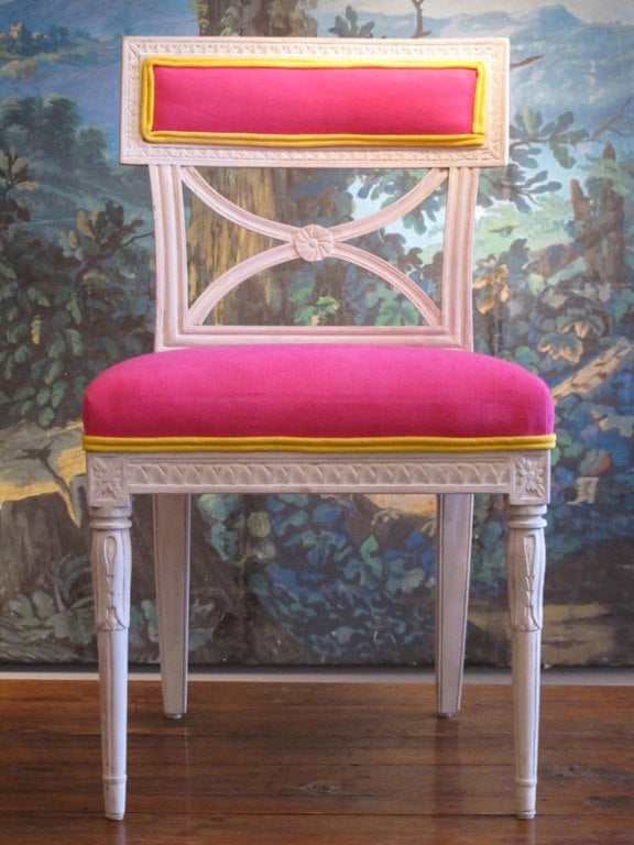 Fine Set of Six Painted Gustavian Swedish Dining Chairs 2