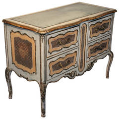 1950s Italian Painted Commode with its Original Mirrored Top