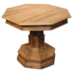 19th Century Bleached Walnut, Octagonal Country House Centre Table