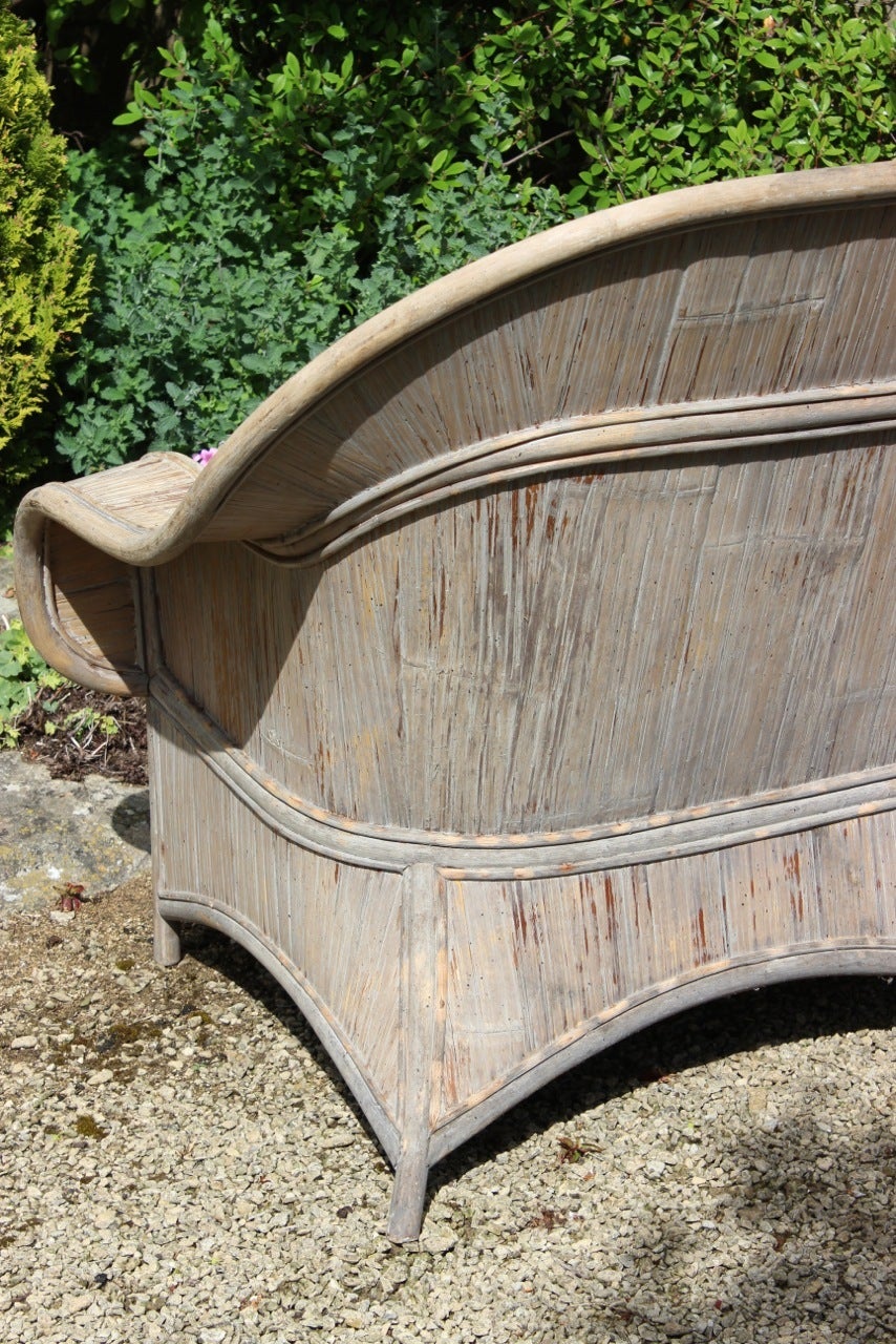 1930s Style Large Bamboo Garden Bench In Good Condition In Gloucestershire, GB